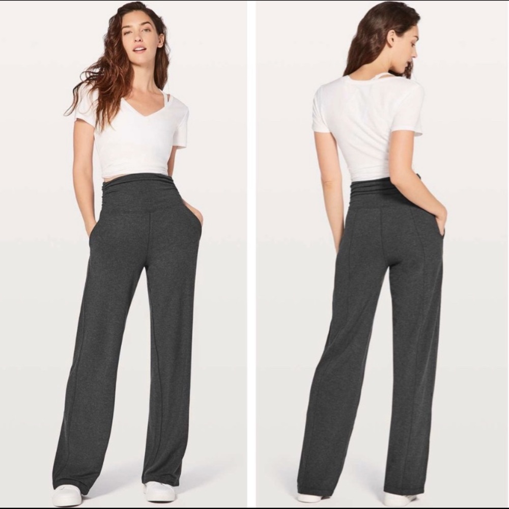 EUC Lululemon Take It Easy Pants Tall Heather Grey